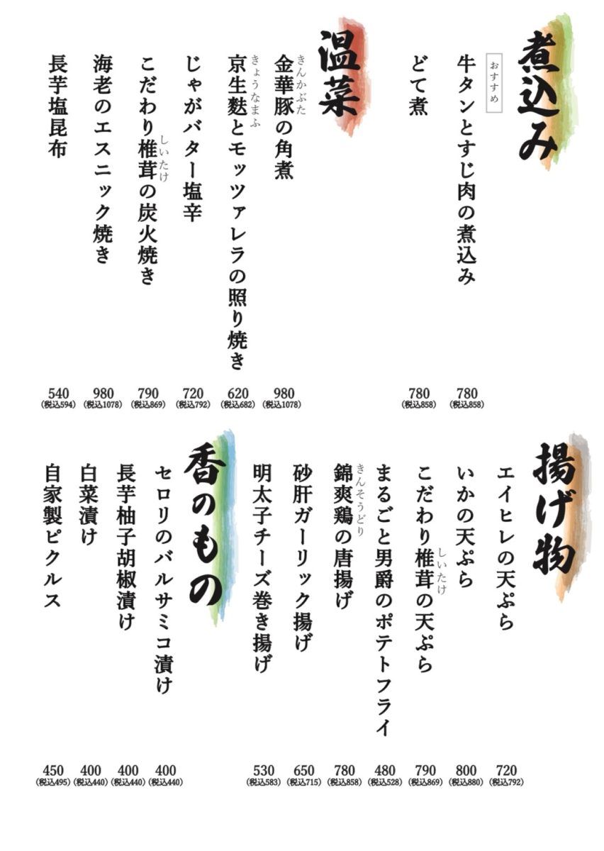 メニュー