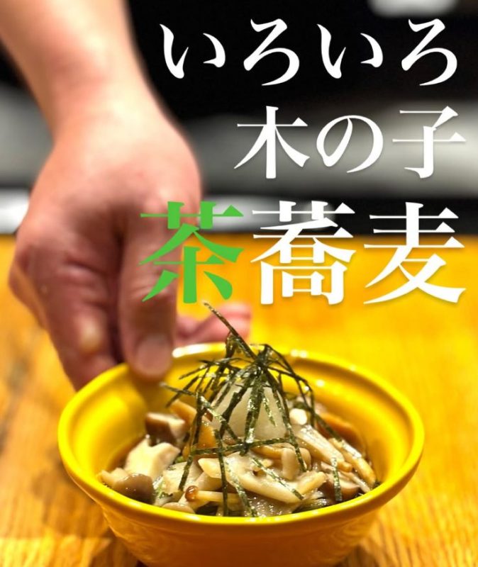 いろいろ木の子の茶蕎麦